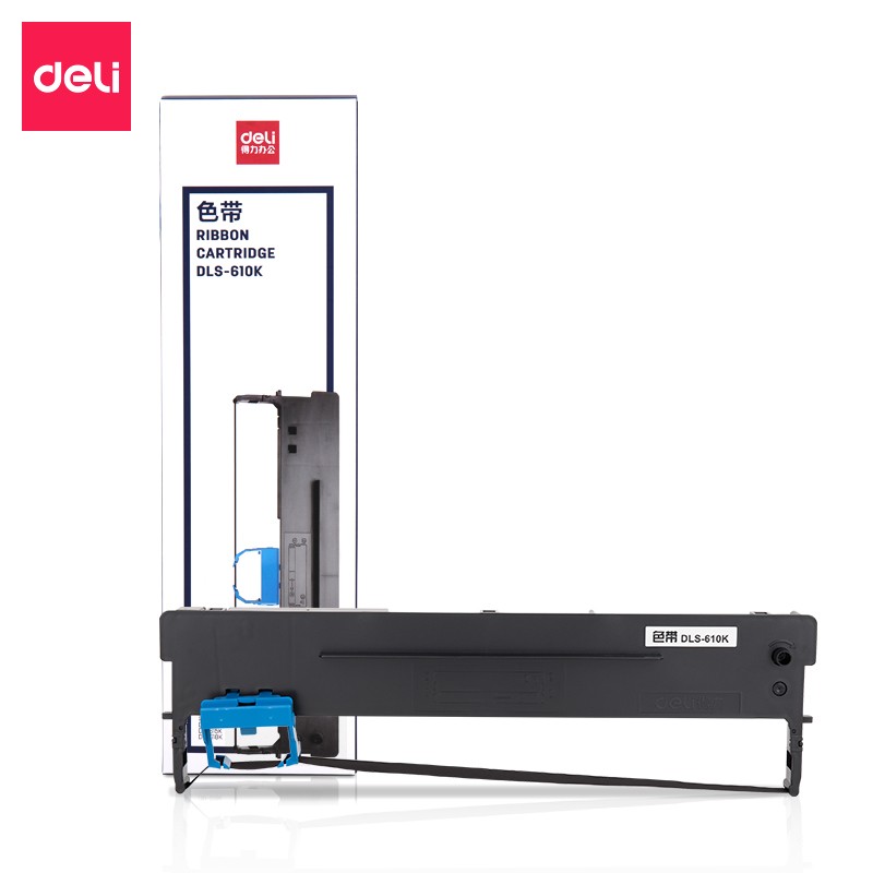 得力(deli) DLS-610K 大容量针式打印机黑色色带 16米带芯(适用DB-618K,DB-610K,DB-615K,DL-910K,DL-920K)