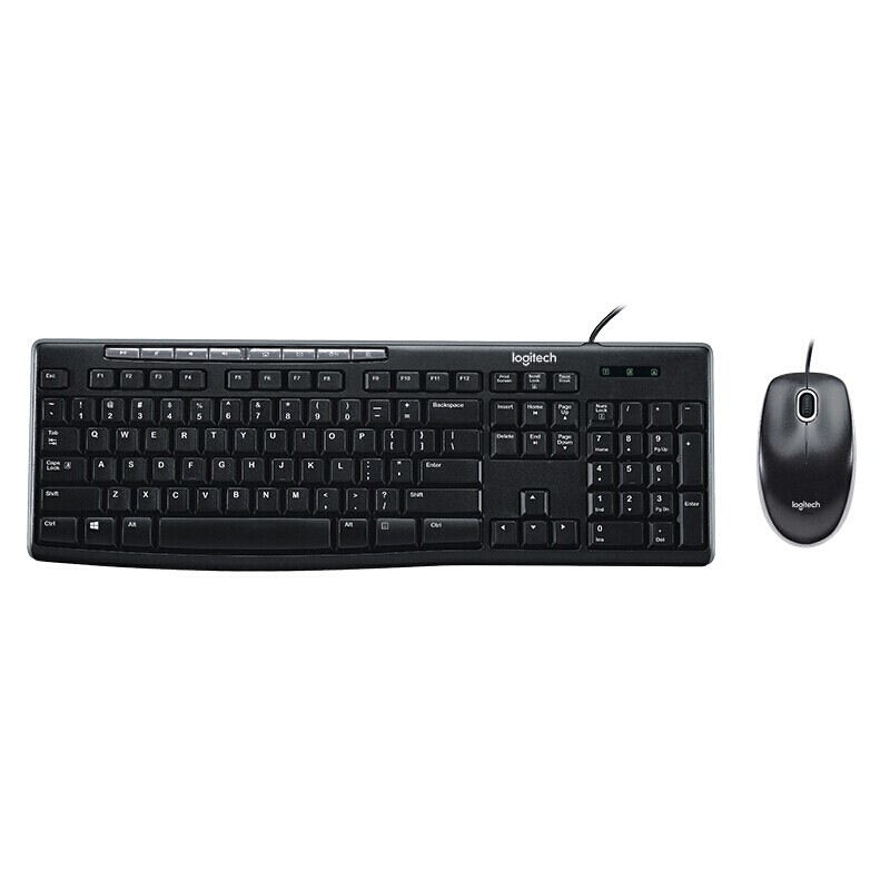 罗技（Logitech）MK200 多媒体键鼠套装 鼠标键盘套装 有线鼠标键盘 办公键鼠 全尺寸