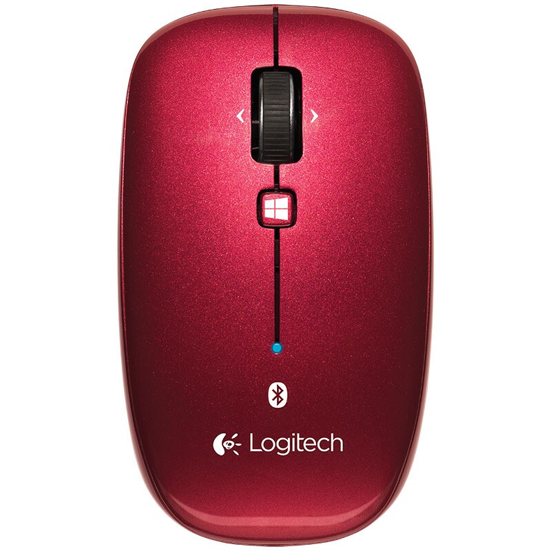 罗技（Logitech）M557 鼠标 无线蓝牙鼠标 办公鼠标 对称鼠标 红色