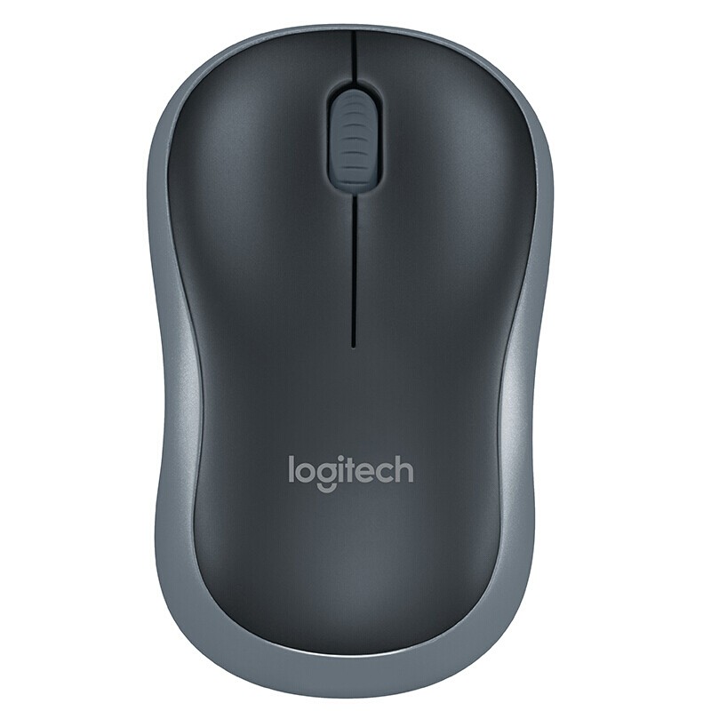 罗技（Logitech）M185 鼠标 无线鼠标 办公鼠标 对称鼠标 灰色 带无线2.4G接收器
