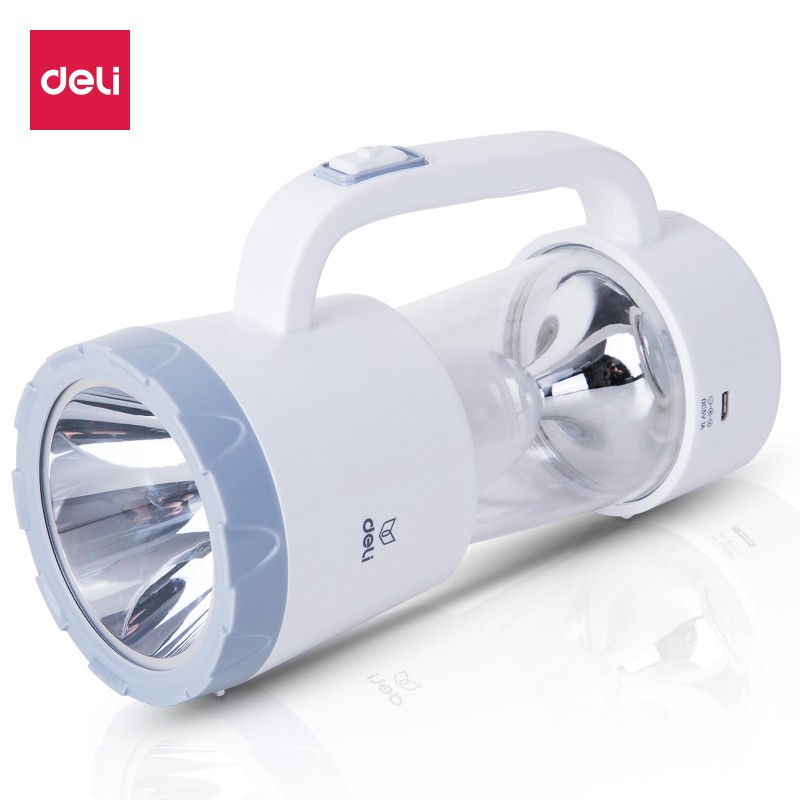 得力（deli） 18950 户外照明灯 强光手电筒 LED充电手提灯 白色