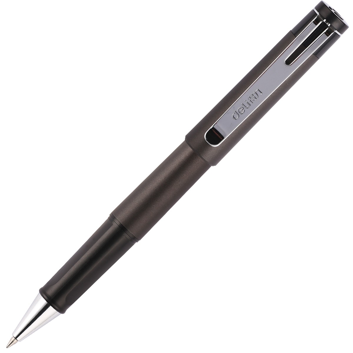 得力(deli) S111  0.5mm时尚商务宝珠笔中性笔 金属笔夹签字笔 切面握手亮银