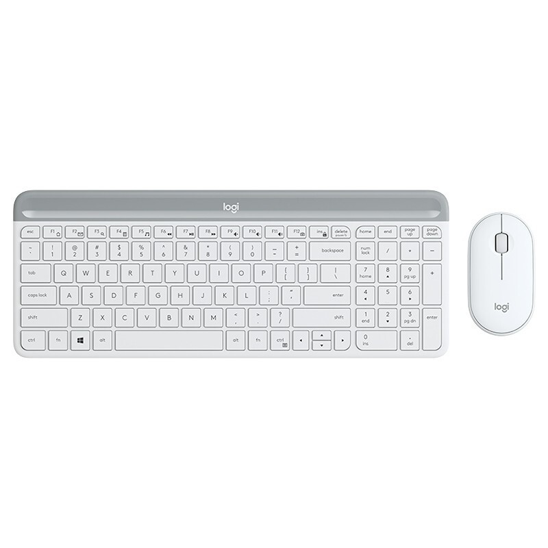 罗技（Logitech）MK470 键鼠套装 无线键鼠套装 全尺寸超薄 无线2.4G接收器 白色