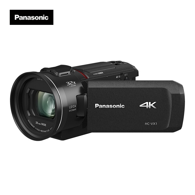 松下（Panasonic) HC-VX1GK-K 家用/直播4K高清数码摄像机 /DV/摄影机/录像机 五轴防抖、光学24倍变焦、无线多摄像头